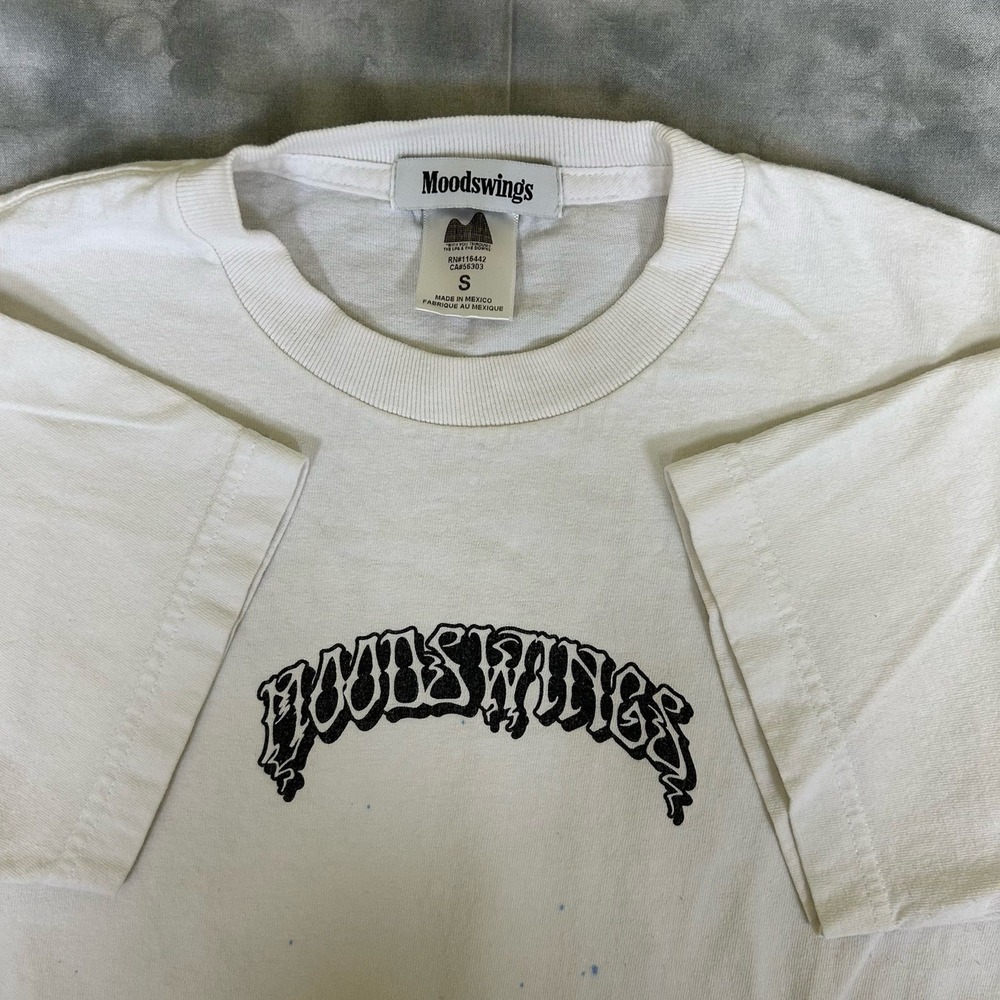Mood Swings Double Sided Graphic T‎ Shirt White Size Small